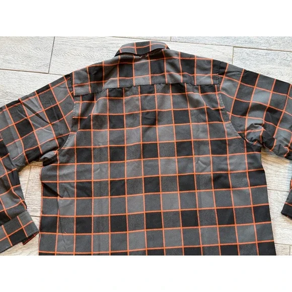 Dixxon Flannel Heritage Shirt Mens 2X Black Orange Plaid XXL D-Tech Long Sleeve - Picture 3 of 12
